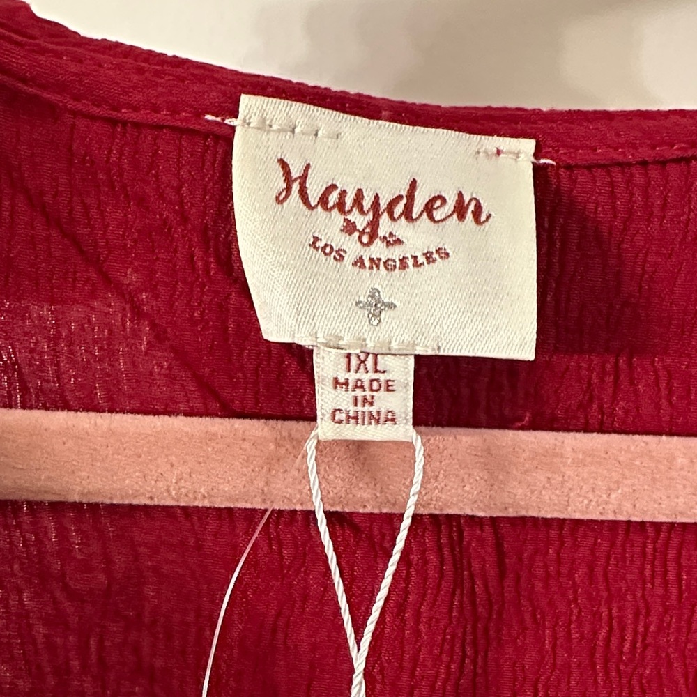 Chic Burgundy Ruffled Blouse - Picture 2 of 4